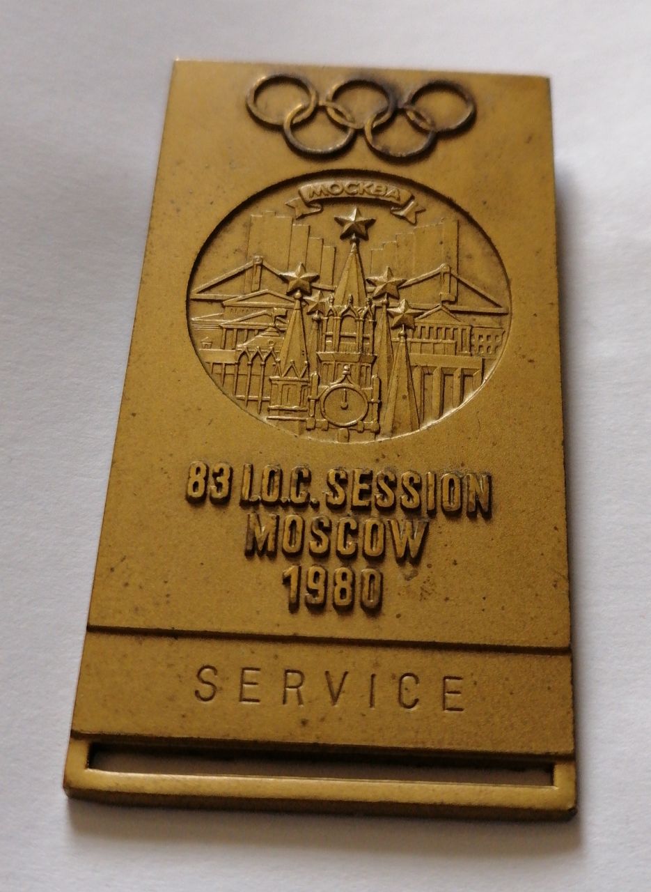 1980 83rd IOC Session Service Badge